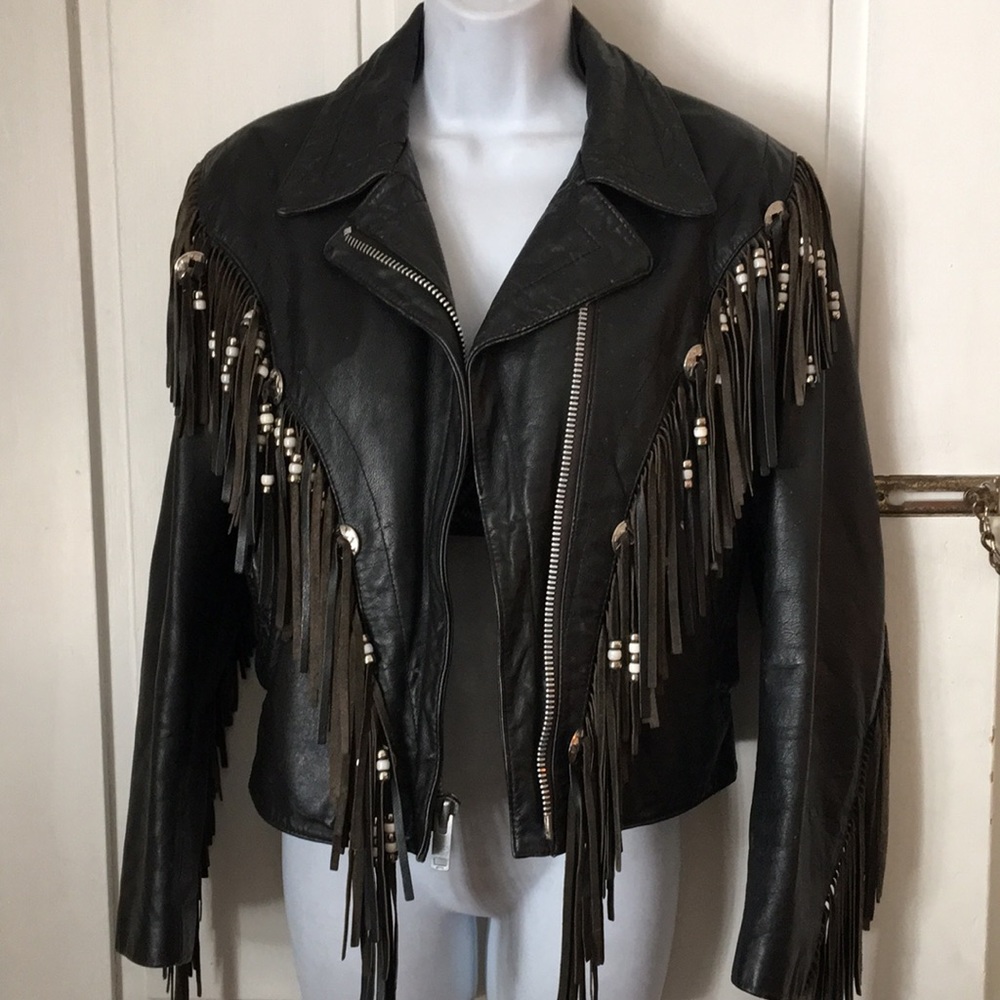 No label  inside .jacket .. size 9 woman’s leather jacket black